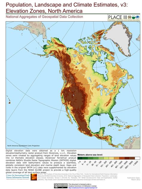 Elevation Map Of North America - Large World Map