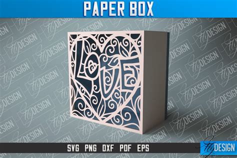 Valentines Papercut Gift Box SVG Design|Papercut (2849124)