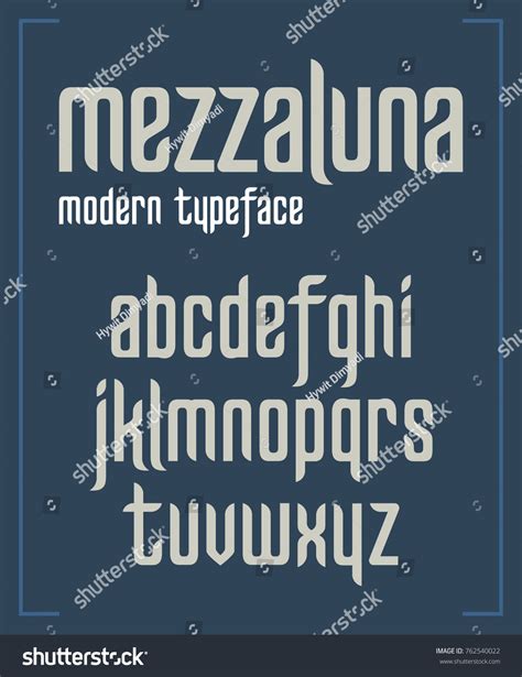 Modern Minimalist Sanserif Font Narrow Typeface Stock Vector (Royalty ...