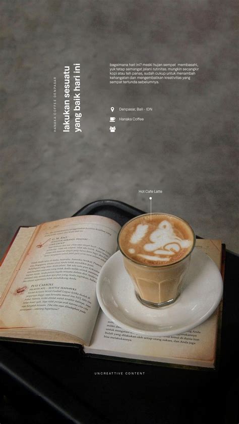 an open book with a cappuccino in it on top of a table