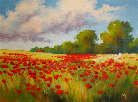 Nel's Everyday Painting: Field of Poppies 1 and 2