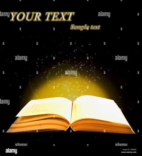 Magical book on dark background Stock Photo - Alamy