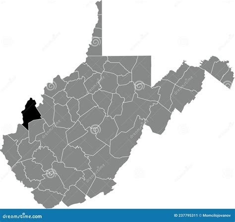 Location Map of the Mason County of West Virginia, USA Stock Vector - Illustration of insignia ...