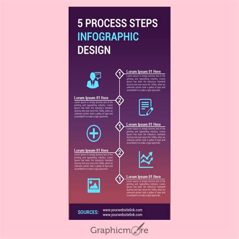 5 Process Steps Infographic Design Free PSD File Download