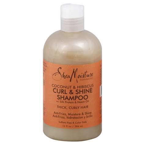 Shea Moisture Shampoo, Curl & Shine, Coconut & Hibiscus, Thick, Curly ...