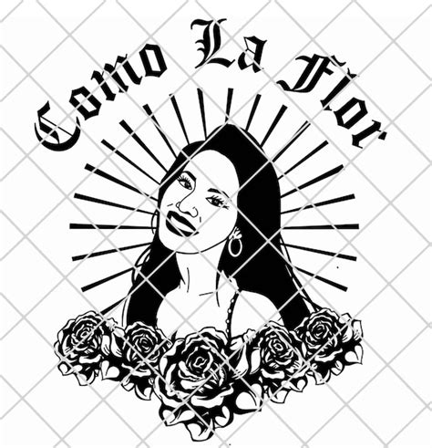 Selena Como La Flor SVG With Roses and Sun Rays / Selena - Etsy