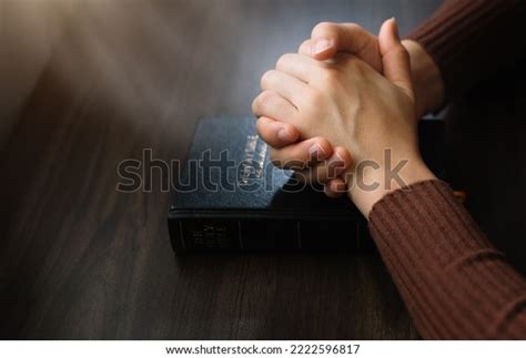 Woman Hands Praying God Bible Woman Stock Photo 2222596817 | Shutterstock