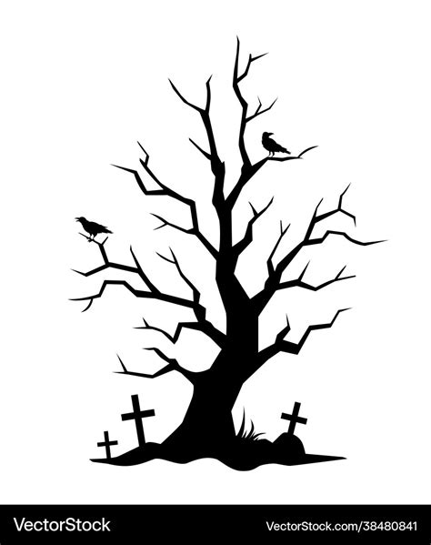 Halloween Tree Silhouette Pattern