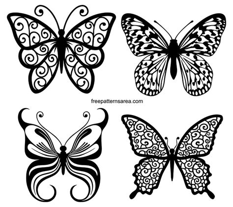 Butterfly Silhouette SVG Vector Designs - FreePatternsArea