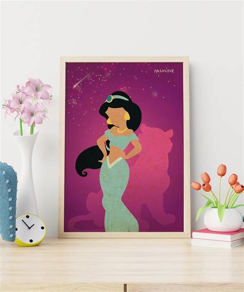 Disney Princess Jasmine Wall Art Nursery Print Aladdin Girl | Etsy ...