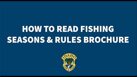 How to Read Idaho's Fishing Regulations - YouTube