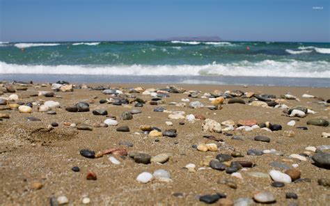 Pebbles on the sandy beach wallpaper - Beach wallpapers - #32327