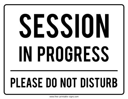 Printable Session In Progress Sign – Free Printable Signs