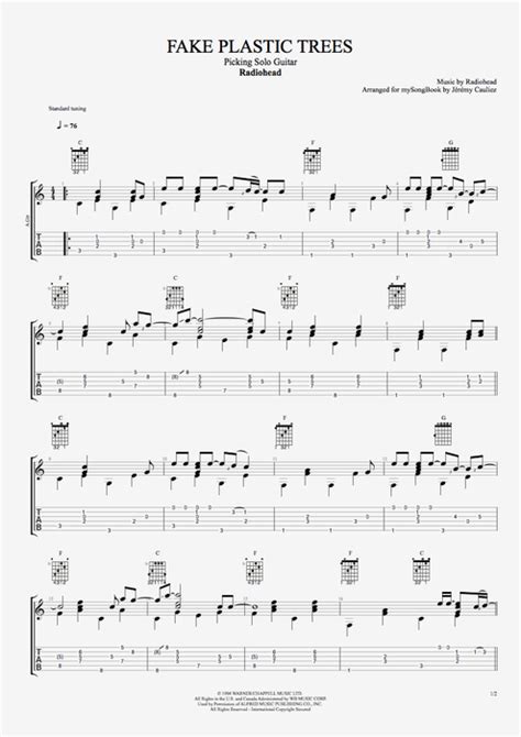 Fake Plastic Trees Tab by Radiohead (Guitar Pro) - Picking Solo Guitar ...