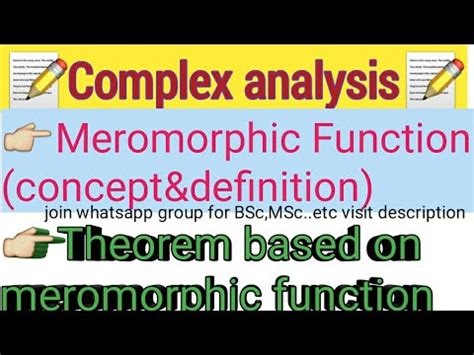 1.Meromorphic function in complex analysis|Theorem based on meromorphic function| run by Manoj ...