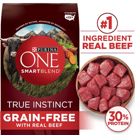 Purina ONE Grain Free Natural Dry Dog Food SmartBlend True Instinct With Real Beef 3 lb. Bag ...