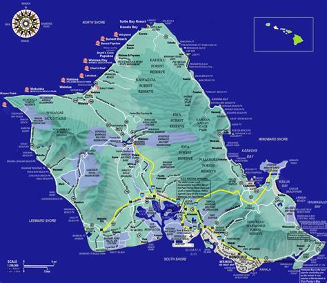 Printable Detailed Map Of Oahu