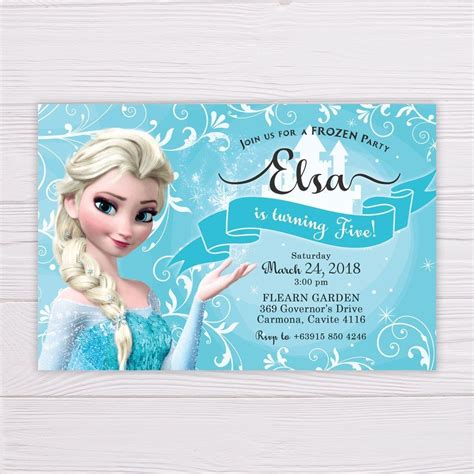 Frozen Elsa Invitation | Elsa invitation, Elsa invitation template, Frozen invitations