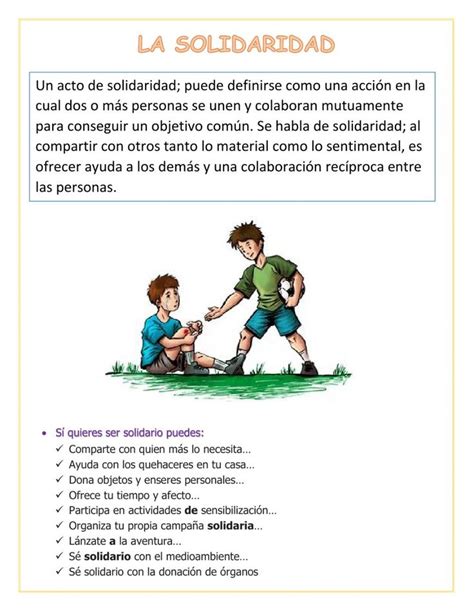 La Solidaridad activity | Valor de la solidaridad, Ejemplos de solidaridad, Practicas del lenguaje