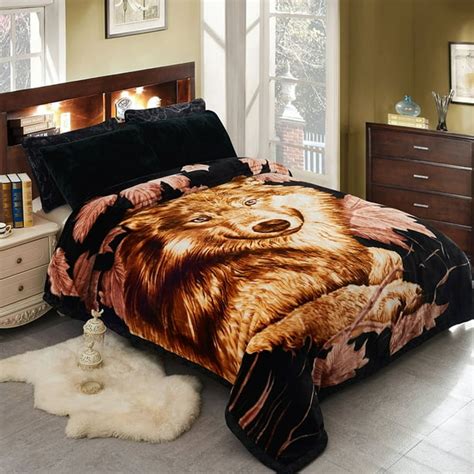 Luxury Winter Blanket For King Size Bed 2 Ply Reversible Soft Warm Raschel Blanket,10lb ...