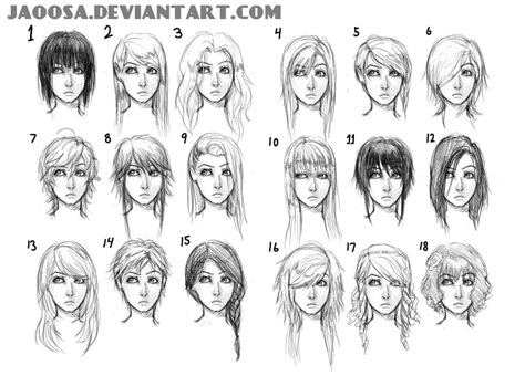 18 hairstyles part 1 by jaoosa on deviantART | Short hair drawing, How to draw hair, Hair sketch