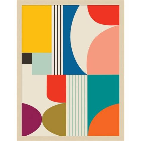 Mid Century Modern Pattern By Rachel Lee Wood Framed Wall Art Print 19 In. X 25 In. - Amanti Art ...