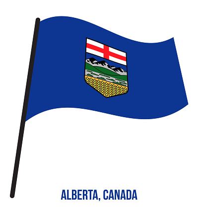 Alberta Flag Waving Vector Illustration On White Background Provinces ...