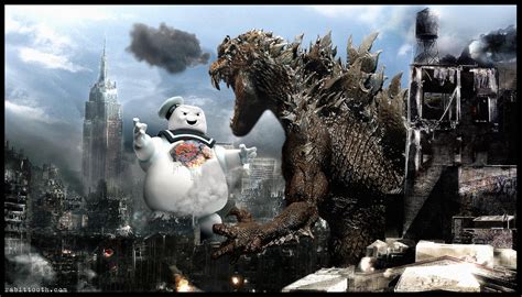 Godzilla vs The Stay Puft Marshmallow Man by Rabittooth on DeviantArt