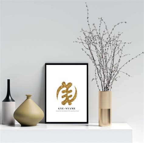 Gold Gye-nyame Adinkra Symbol, Adinkra Wall Art, African Wall Art, Digital Print, Art Print ...