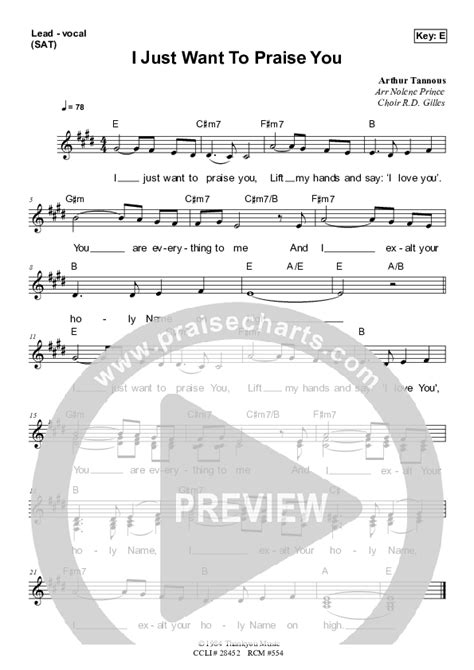 I Just Want To Praise You Sheet Music PDF (Dennis Prince / Nolene Prince) - PraiseCharts