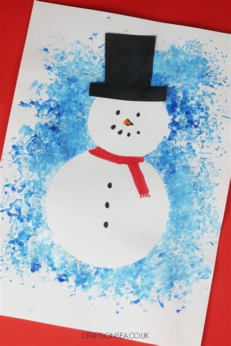 Easy Snowman Art For Kids (Resist Art Craft Using Free Template) - Crafts on Sea