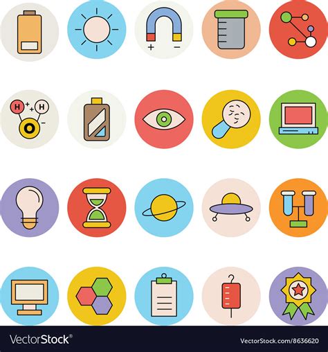 Science and technology colored icons 3 Royalty Free Vector