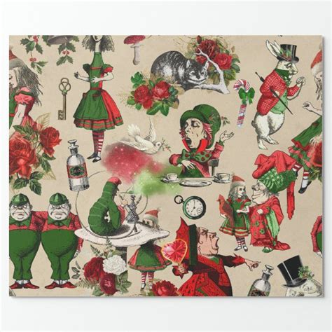 Christmas Alice In Wonderland Wrapping Paper | Zazzle in 2022 | Alice in wonderland, Custom ...