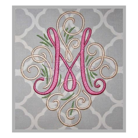 Machine embroidery font Adorn monogram | Stitchtopia