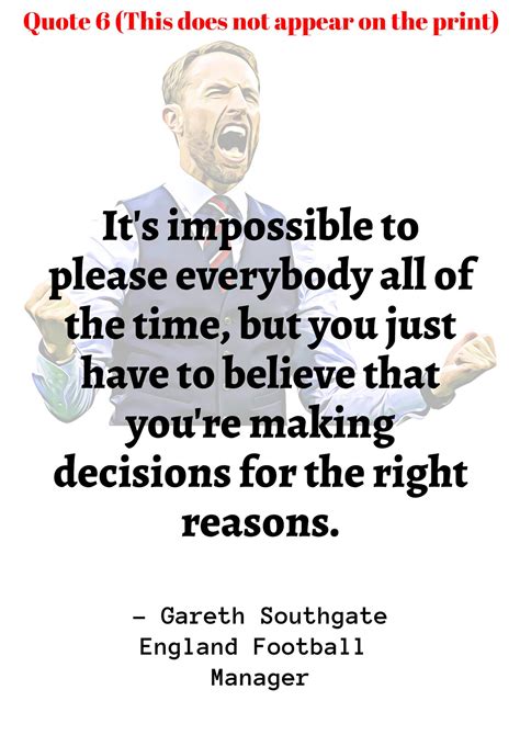 Gareth Southgate Inspirational quote wall art Life Quote | Etsy