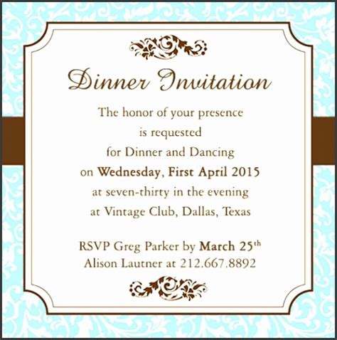 6 formal Dinner Invitation Template - SampleTemplatess - SampleTemplatess