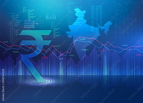 India Finance Background, India Economy background, stock market abstract dark blue background ...