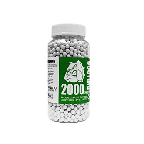 Bulldog - [2000] Airsoft Pellets [0.32g] Biodegradable [6mm White ...