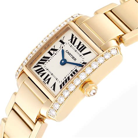 Cartier Tank Francaise 18K Yellow Gold Diamond Ladies Watch WE1001R8 ...