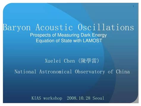 PPT - Baryon Acoustic Oscillations Prospects of Measuring Dark Energy Equation of State with ...