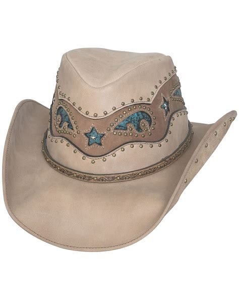 Bullhide Women's Worth It Leather Cowboy Hat , Khaki | Leather cowboy ...