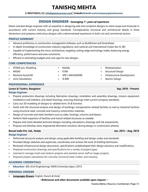 Design Engineer Resume Examples & Template (with job winning tips)