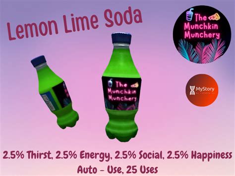 Second Life Marketplace - MyStory Munchkin Lemon Lime Soda Bottle