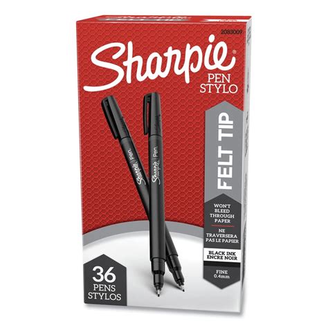 Sharpie 2083009 0.4 mm Black Ink Felt Tip Pens (36/Pack) - Walmart.com