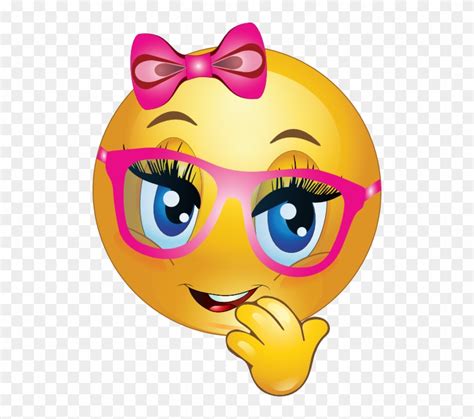 Clipart Girl Wearing Pink - Girl Emoji With Glasses - Free Transparent ...