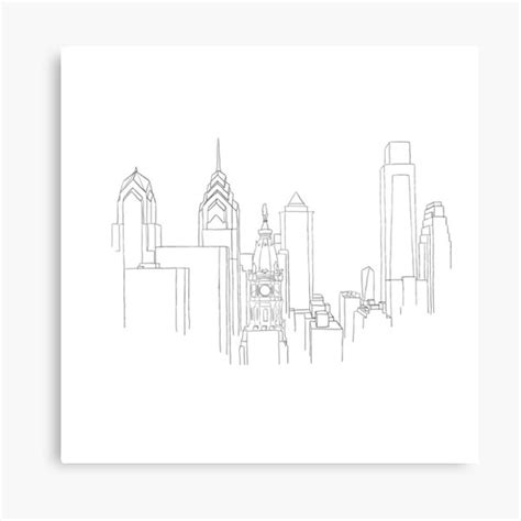 Philly Skyline Drawing Cityscape millions of unique designs by