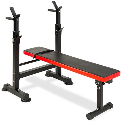 Best Choice Products Adjustable Folding Fitness Barbell Rack & Weight Bench for Home Gym ...