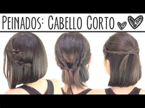 Peinados fáciles para cabello corto | Short hair hairstyles - YouTube