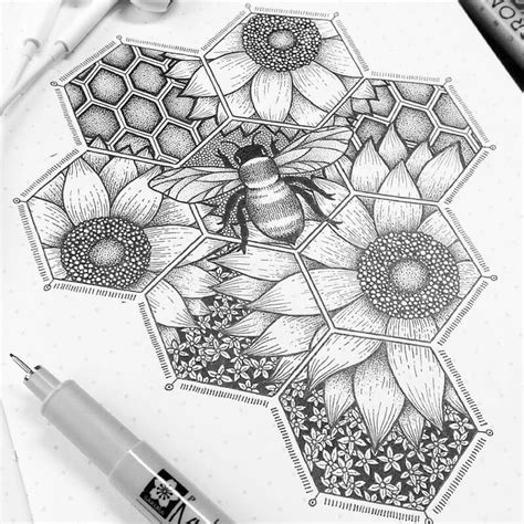 Sweeter Than Honey. Bee Stippling Drawings in Ink. Click the image, for more art by Dylan Brady ...