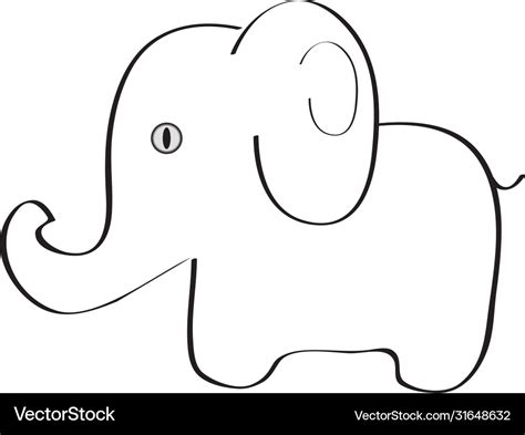 Continuous line drawing elephant lineart Vector Image